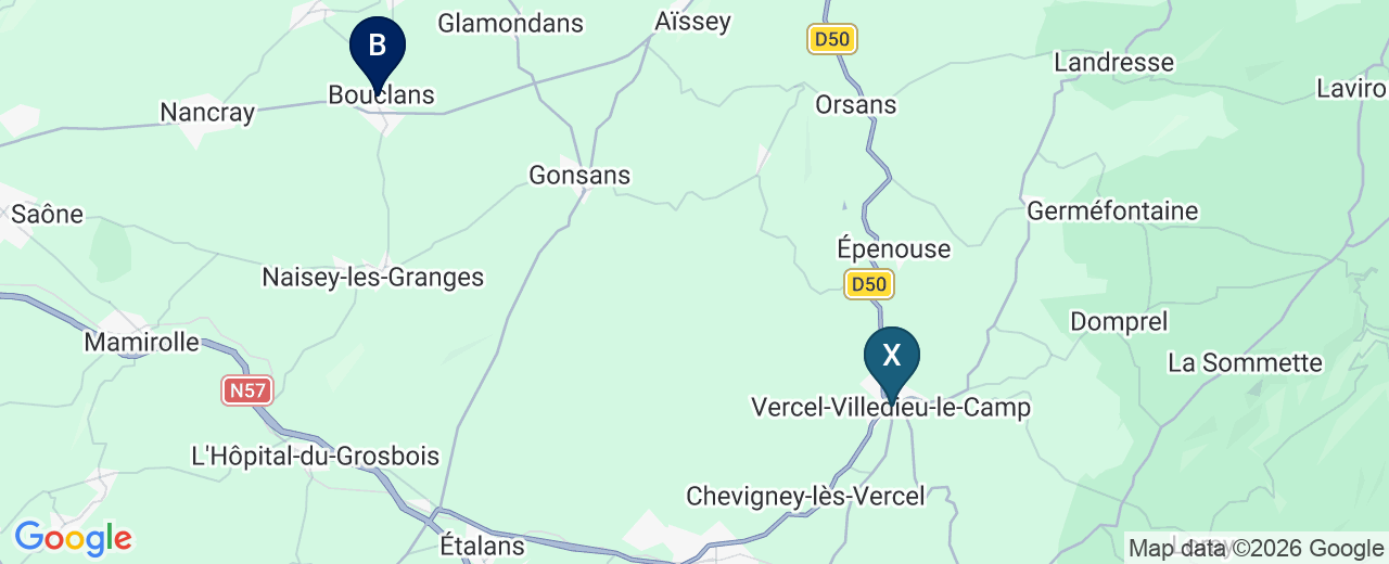Zone d'intervention : Vercel-Villedieu-le-Camp